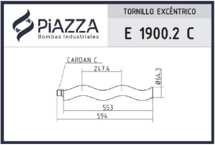 Tornillo sin fin helicoidal excéntrico E 1900.2